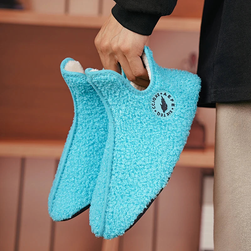New Men Winter Slippers High Quality Light Weight Disign Shoes Fashion Women Plush Slipper Warm Slip on Casual Shoe for Couples