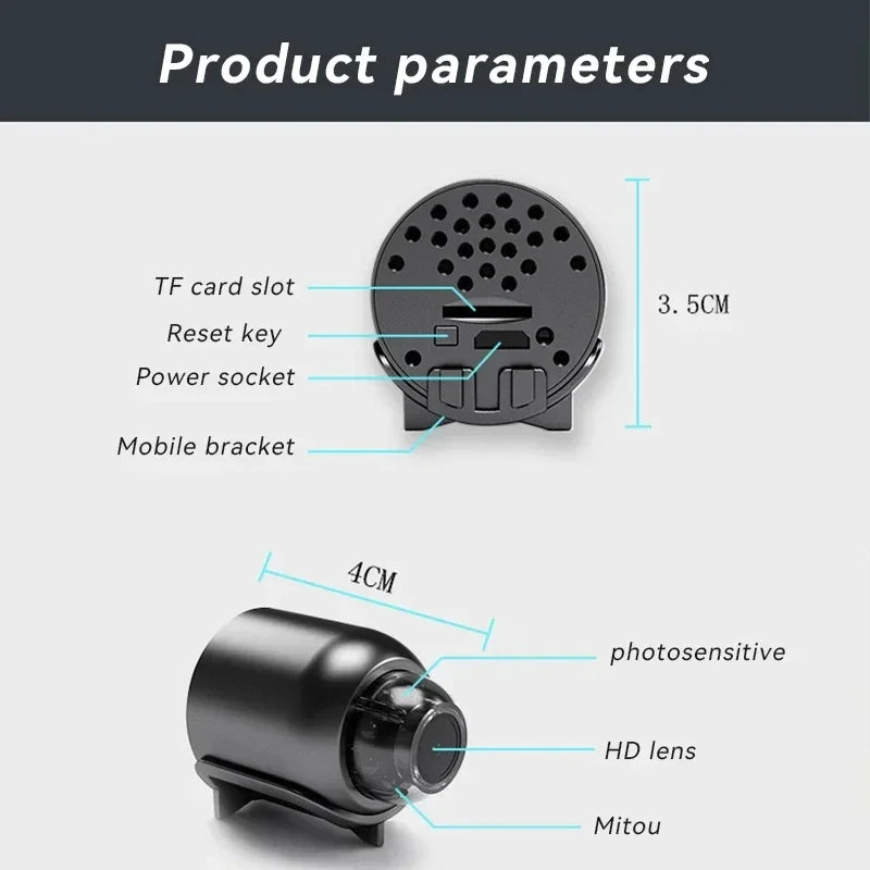 Mini 1080P HD Camera WiFi Wireless Night Vision Motion Detection Video Camera Home Security Camcorder Audio Video Recorder