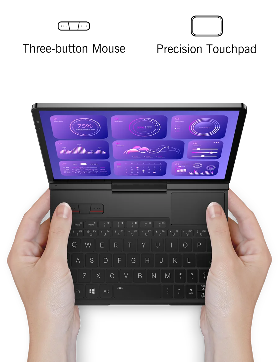 New 2025 version! GPD Pocket 4 8.8-inch AMD Ryzen AI 9 HX 370/8840U 64GB RAM 2TB NVMe Mini Laptop Computer for business