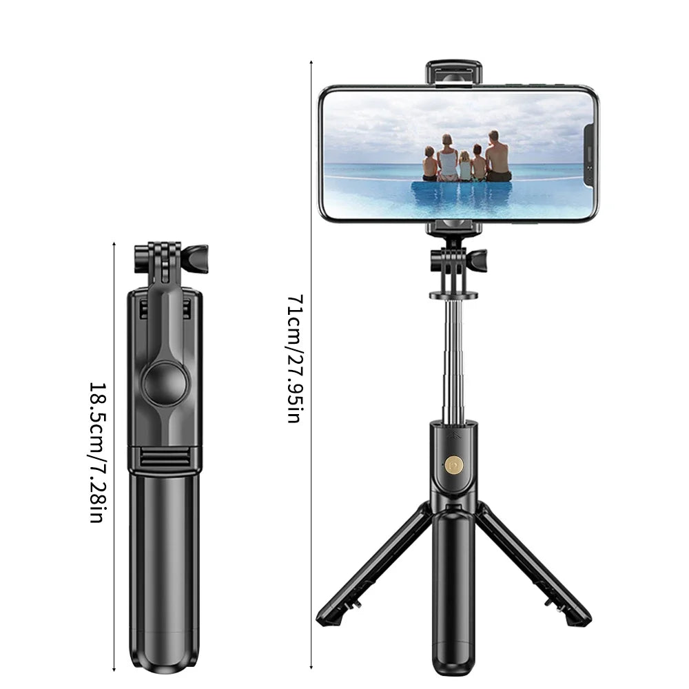 Handheld 360 Degree Flexible Sports Camera Mini Selfie Stick Tripod with Wireless Remote Mobile Phone Monopod Stand