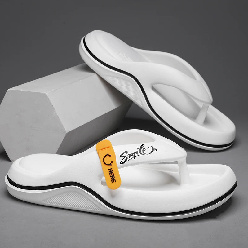 Summer Men's Flip Flops Soft Sole EVA Slippers for Men Outdoor Casual Beach Shoes Home Slippers Non-slip Bathroom Slides Shoes
