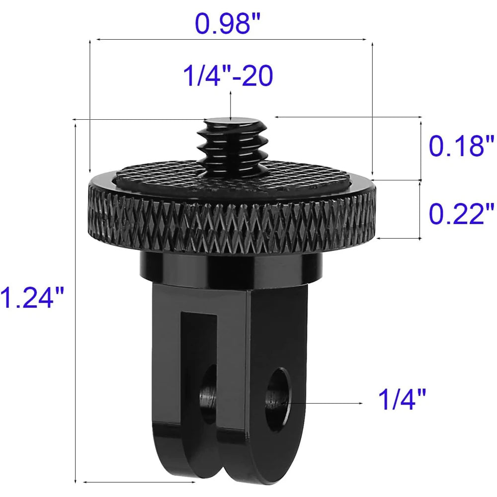 Aluminum Alloy Adapter 1/4 Conversion Mounts For GoPro Hero 13 12 11 10 9 8 Insta360 X4 X2 X3 DJI Osmo Action Camera Accessories