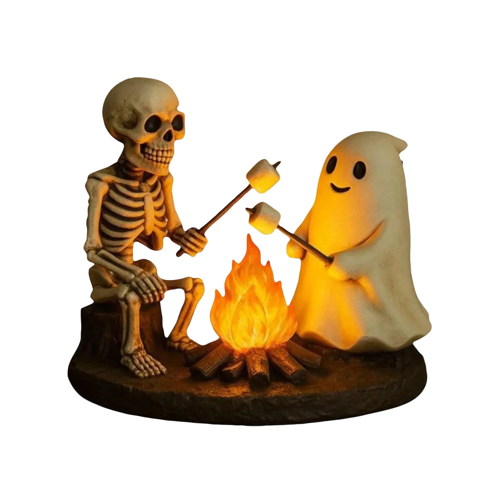 Halloween Skeleton Ghost Bonfire Night Lamp , Flickering Ghost Skeleton Decoration | Indoor Lighting for Mantel Bedside Living R
