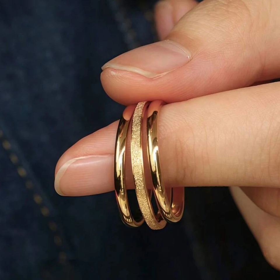 ZAKOL 2mm Width Stainless Steel Ring for Women Girls Exquisite Minimalist Style Tail Ring for Used in All Seasons