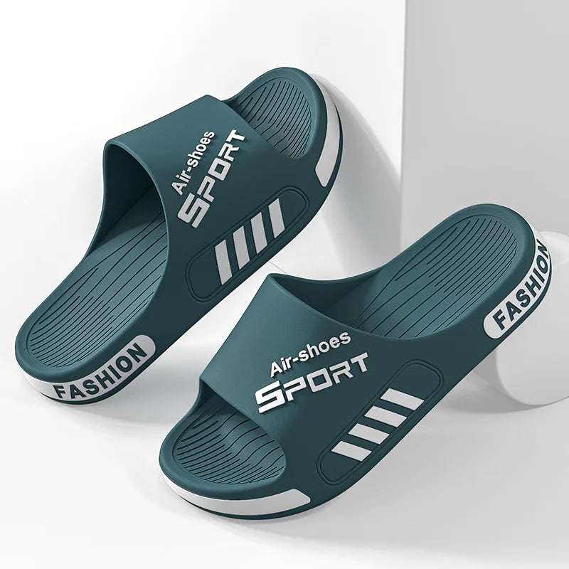 2024 Summer Men's Slippers Soft Bottom over Plus?size Men's Slippers Non-Slip Bathroom Slippers inside and outside Double Purpos