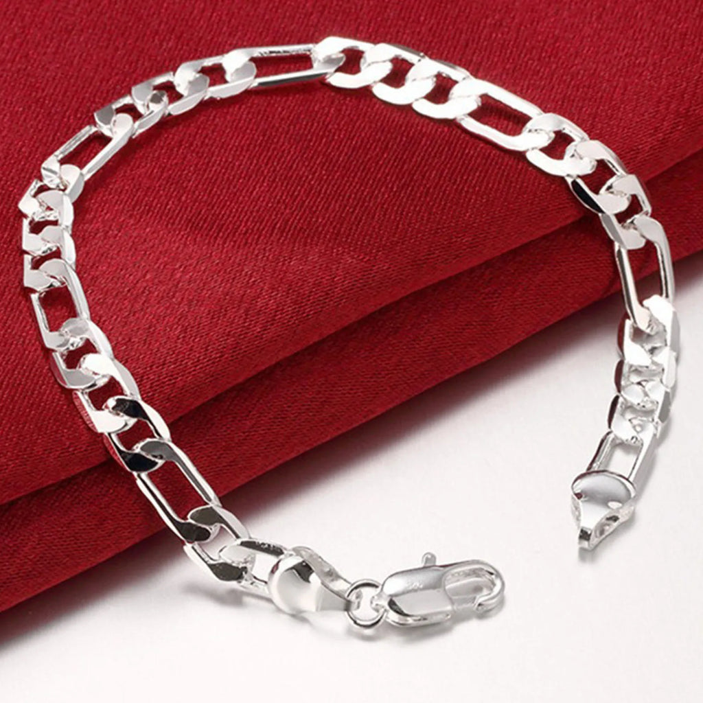 Fine Noble New Arrive 925 Silver 4MM Chain for Men Women Bracelet Necklace Jewelry Set Lady Christma Gifts Charms Wedding