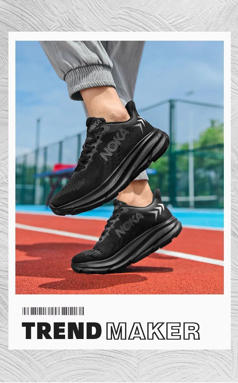 Men's Carbon Plate Air Cushion Running Shoes Breathable Lightweight Marathon Women's Athletic Nonskid Elastic Sports Sneakers