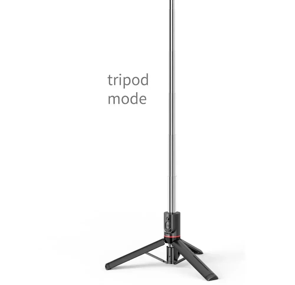 Wireless Selfie Stick for Smartphone, Foldable Tripod with Bluetooth Remote, Portable Stand, Vlog Shooting Record, 44"