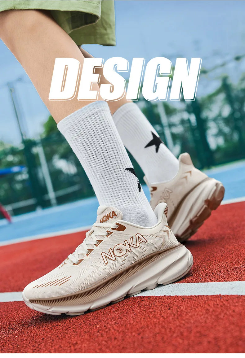 Men's Carbon Plate Air Cushion Running Shoes Breathable Lightweight Marathon Women's Athletic Nonskid Elastic Sports Sneakers