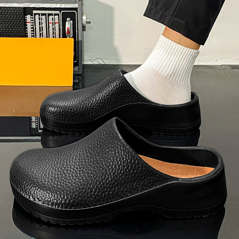 Chef shoes unisex four season fashion waterproof anti slip hotel kitchen work shoes casual comfortable soft soled walking shoes