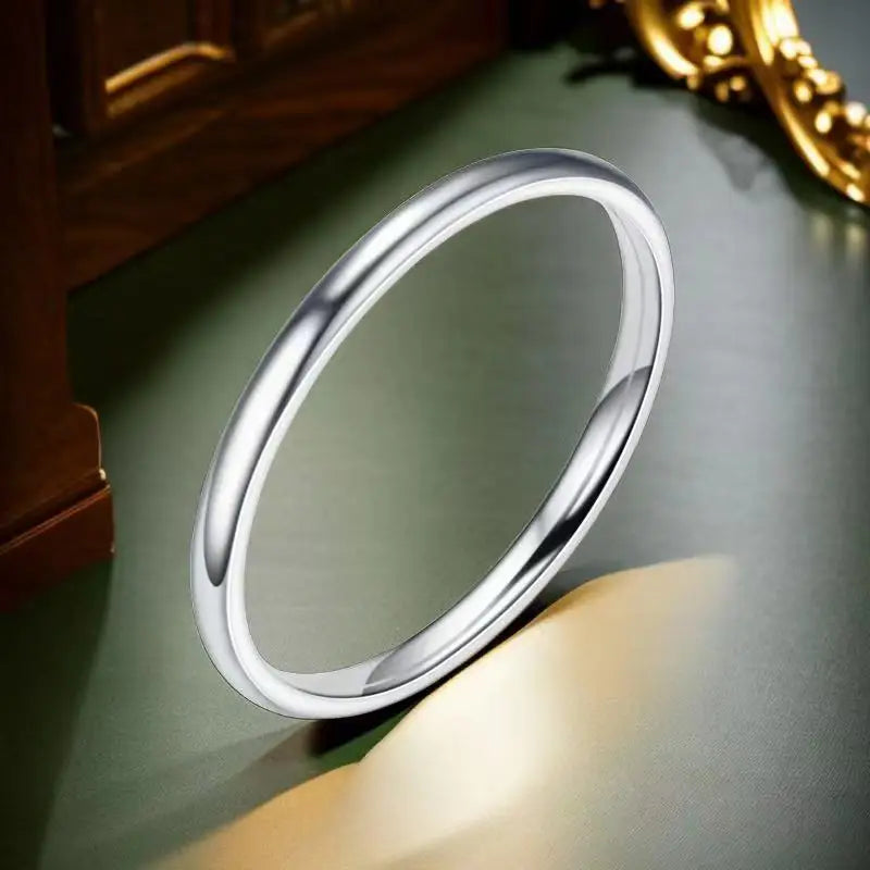 ZAKOL 2mm Width Stainless Steel Ring for Women Girls Exquisite Minimalist Style Tail Ring for Used in All Seasons