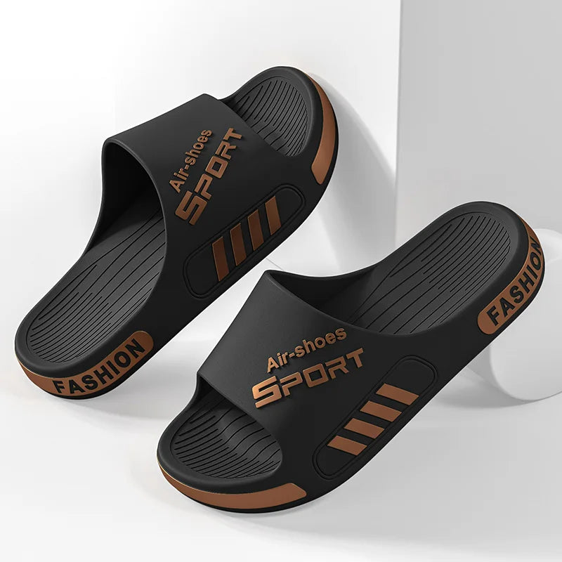 2024 Summer Men's Slippers Soft Bottom over Plus?size Men's Slippers Non-Slip Bathroom Slippers inside and outside Double Purpos