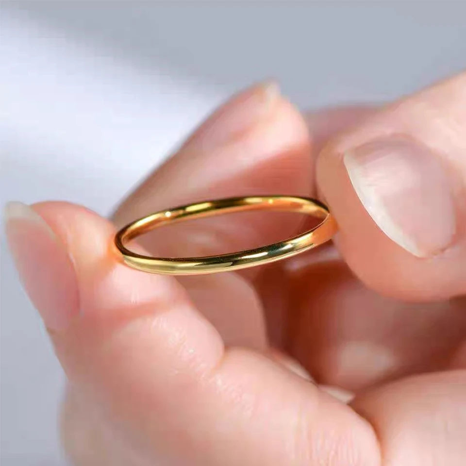 ZAKOL 2mm Width Stainless Steel Ring for Women Girls Exquisite Minimalist Style Tail Ring for Used in All Seasons