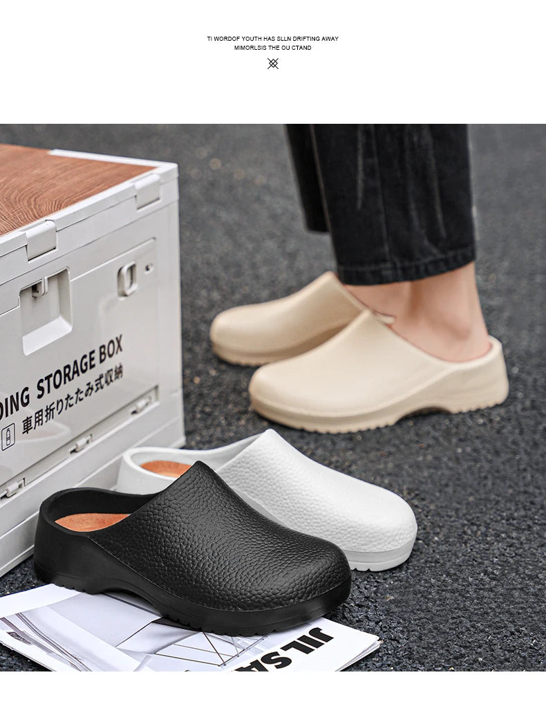 Chef shoes unisex four season fashion waterproof anti slip hotel kitchen work shoes casual comfortable soft soled walking shoes