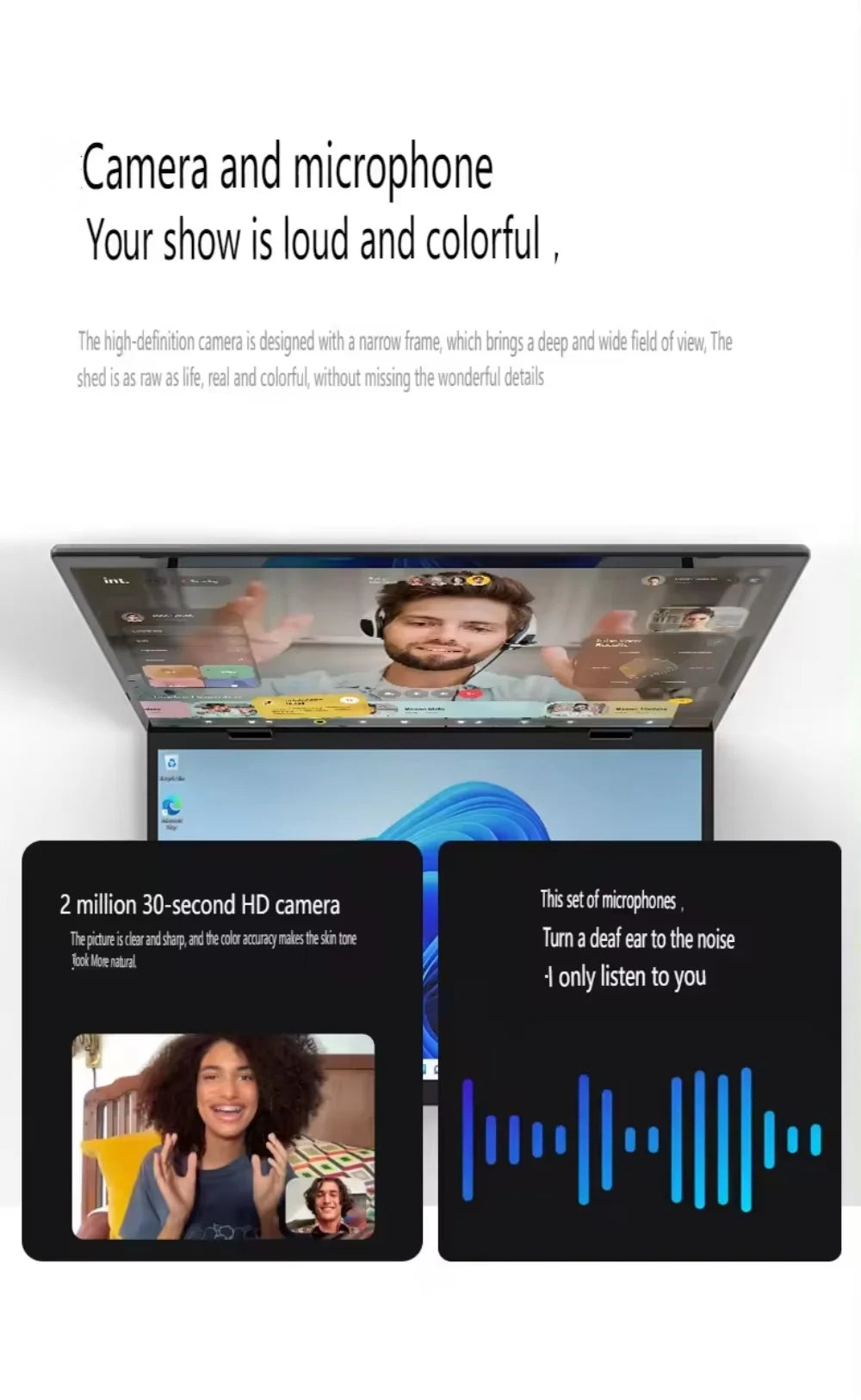 Intel N100 CPU Dual Screen Laptop 14"+14 " 2K Touch Screen Notebook 32GB 360 Degree Flip Metal Case 2 in 1 Laptop Computer