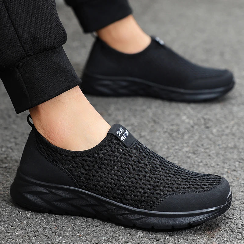 YRZL Men's Shoes Breathable Mesh Men Casual Shoes Outdoor Anti-Slip Large Size Loafers Walking Lightweight Mens Tennis Shoes