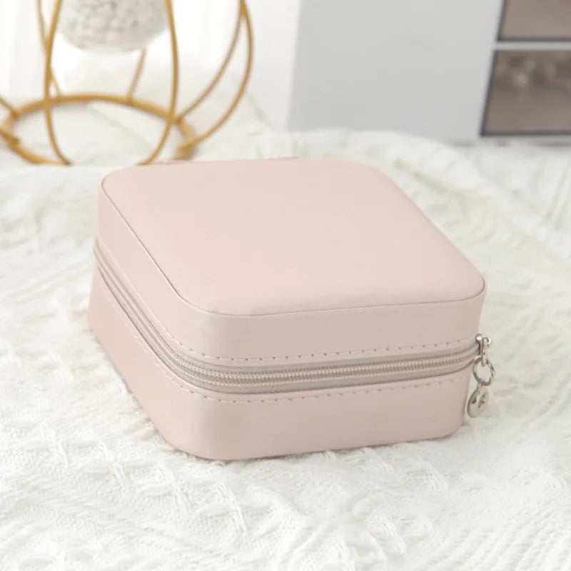 1pc Portable Jewelry Storage Box Home Travel Earrings Necklace Ring Jewelry Box Mini Layered Jewelry Display Case