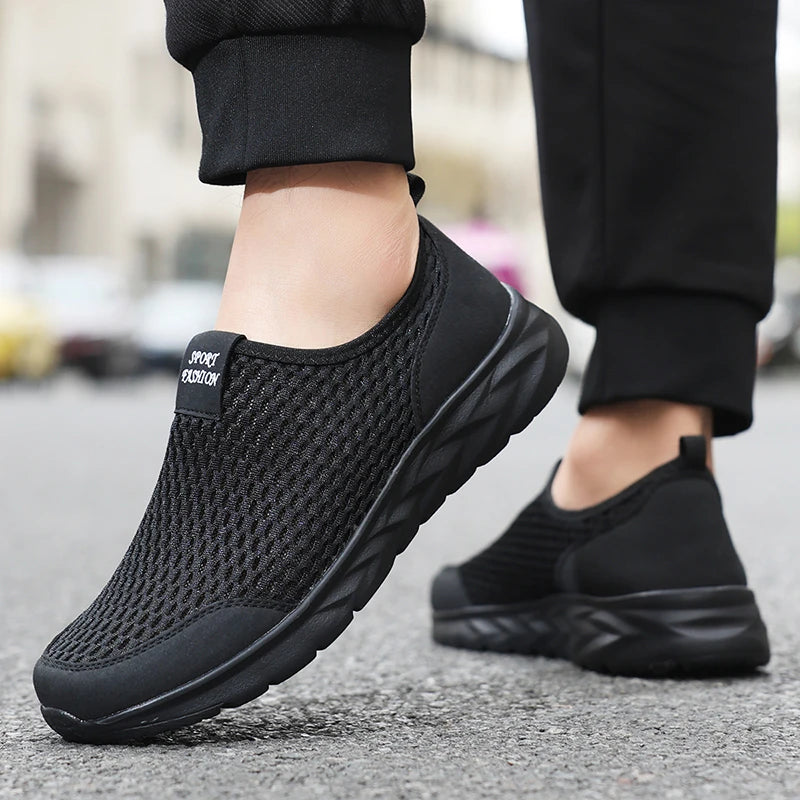 YRZL Men's Shoes Breathable Mesh Men Casual Shoes Outdoor Anti-Slip Large Size Loafers Walking Lightweight Mens Tennis Shoes