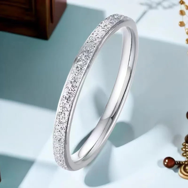 ZAKOL 2mm Width Stainless Steel Ring for Women Girls Exquisite Minimalist Style Tail Ring for Used in All Seasons