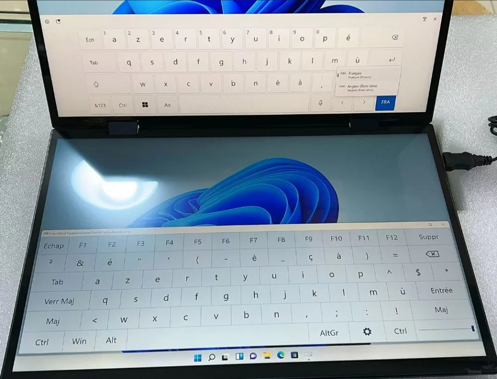 Intel N100 CPU Dual Screen Laptop 14"+14 " 2K Touch Screen Notebook 32GB 360 Degree Flip Metal Case 2 in 1 Laptop Computer