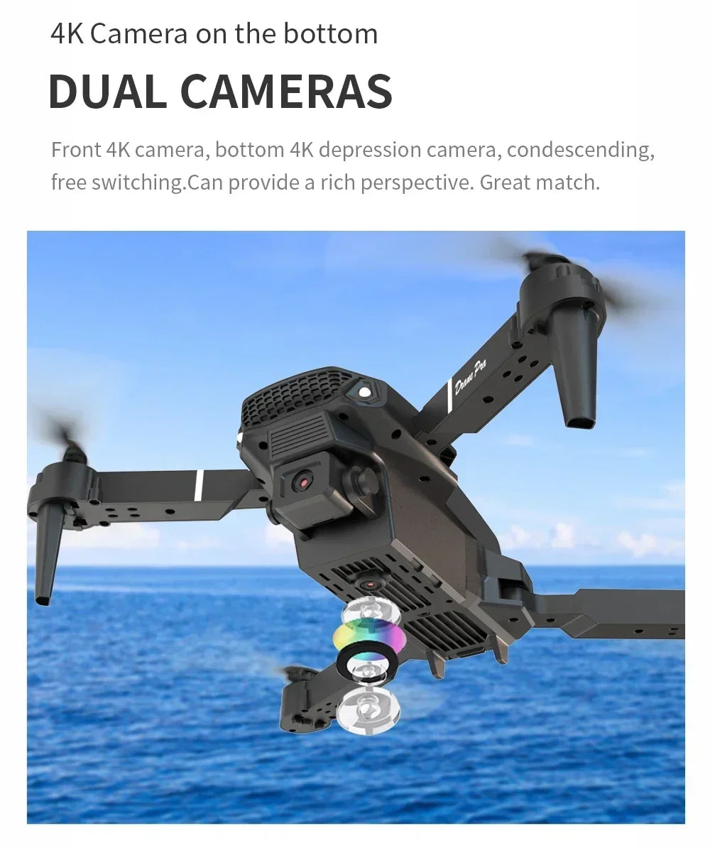 E88 Mini Drone 4K HD Camera WiFi FPV Foldable Quadcopter for Kids Adults Gift Toy RC Aircraft