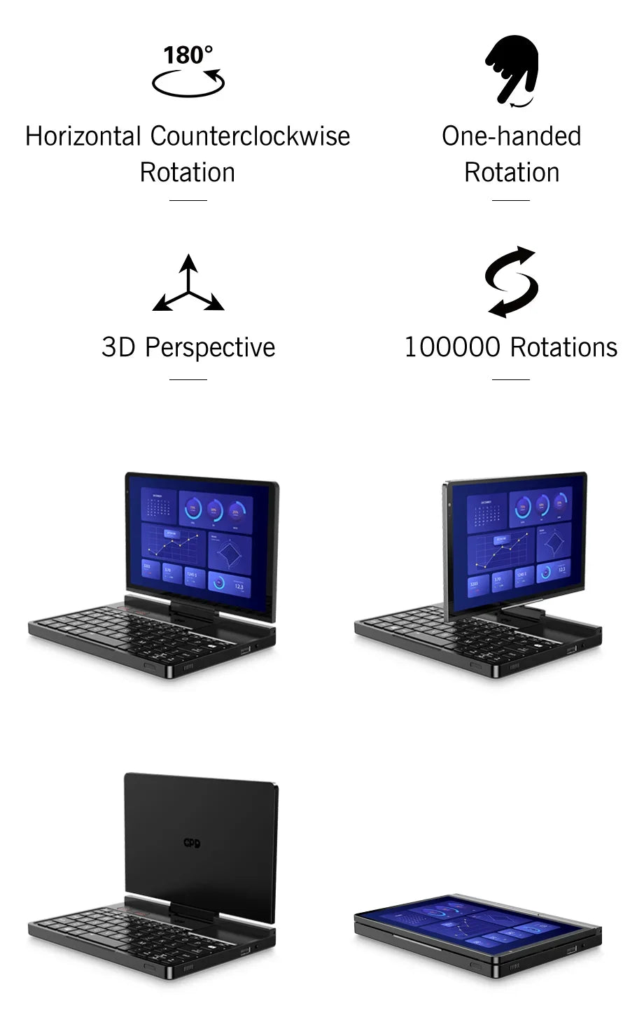 GPD Pocket 4 RAM 16GB 32GB 64G Memory 1TB 2TB SSD Hard Disk Windows 11 Home Gaming Laptop Notebook Mini PC Portable Touch Screen