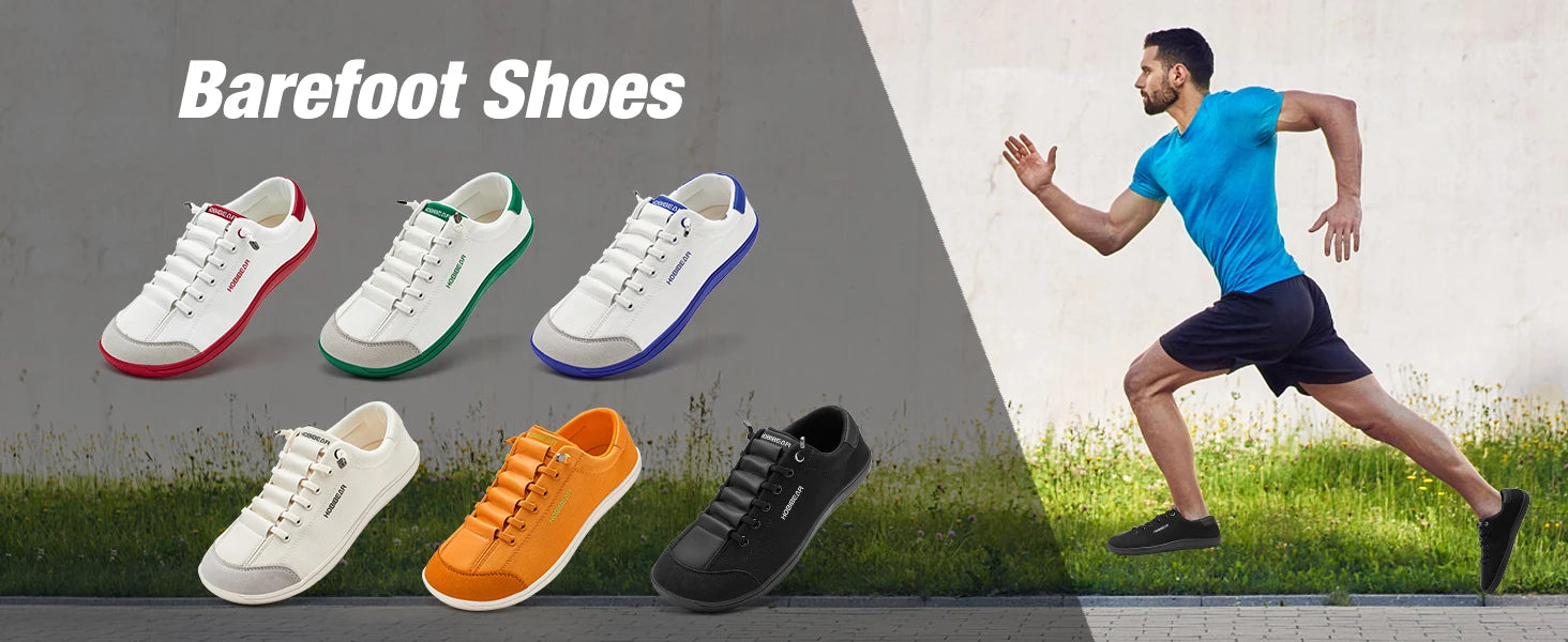 HOBIBEAR Womens Mens Barefoot Shoes | Zero Drop | Wide Toe Casual Canvas Sneakers Minimalist Walking Shoes