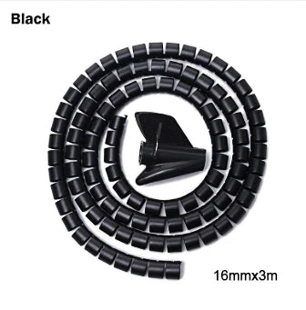 2M Flexible Spiral Cable Organizer Clips Storage Pipe Cord Protector Management Cable Winder Desk Tidy Cable Accessories Tools