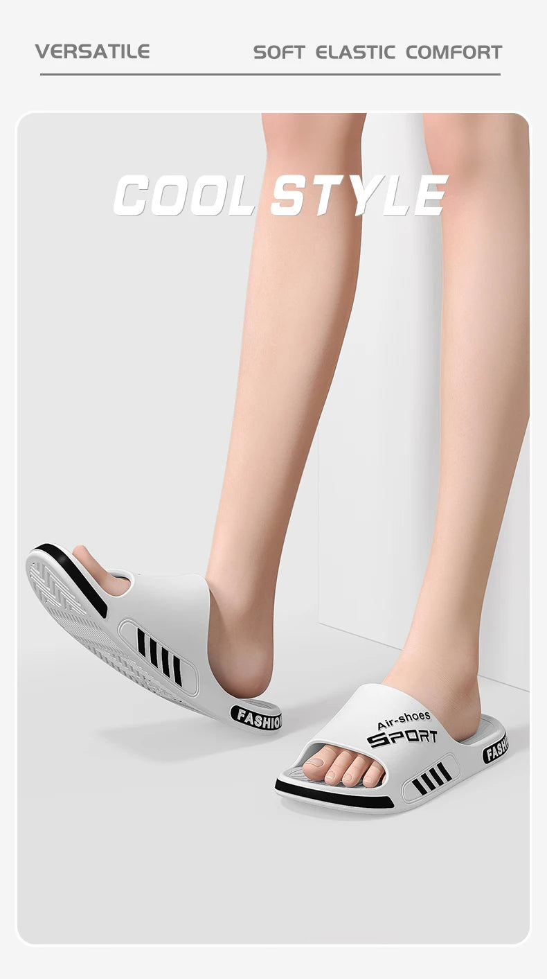 2024 Summer Men's Slippers Soft Bottom over Plus?size Men's Slippers Non-Slip Bathroom Slippers inside and outside Double Purpos