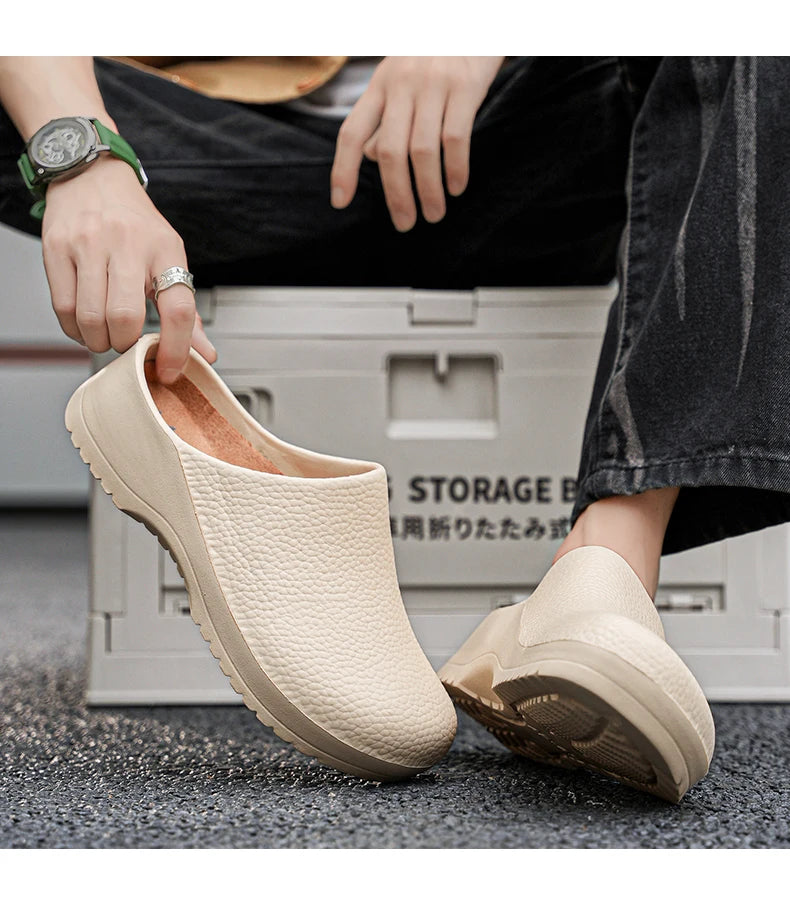 Chef shoes unisex four season fashion waterproof anti slip hotel kitchen work shoes casual comfortable soft soled walking shoes