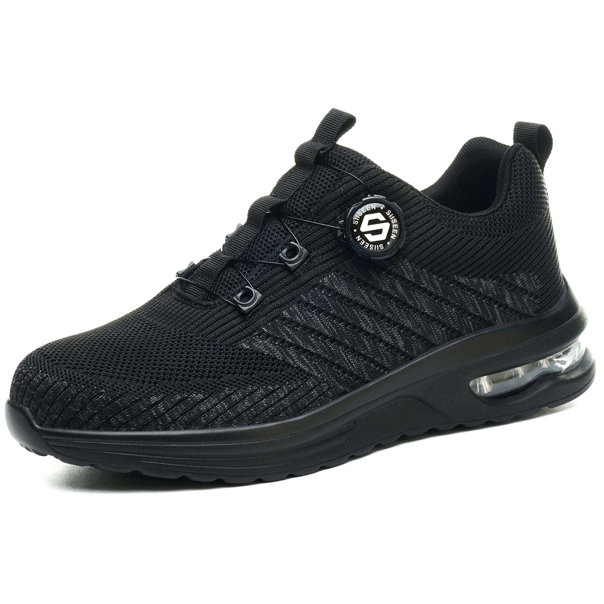 Rotary Buckle Work Sneakers Protective Shoes Lightweight Safety Shoes Puncture-Proof Anti-smash Steel Toe Shoes Work Footwear
