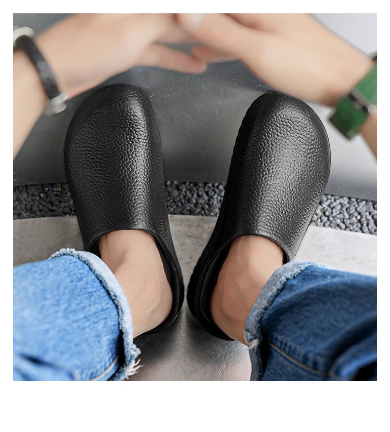 Chef shoes unisex four season fashion waterproof anti slip hotel kitchen work shoes casual comfortable soft soled walking shoes