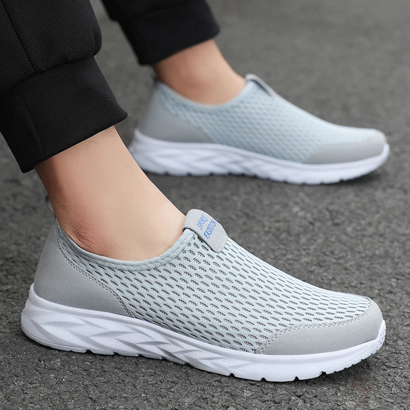 YRZL Men's Shoes Breathable Mesh Men Casual Shoes Outdoor Anti-Slip Large Size Loafers Walking Lightweight Mens Tennis Shoes
