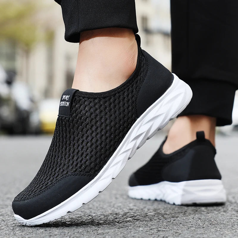 YRZL Men's Shoes Breathable Mesh Men Casual Shoes Outdoor Anti-Slip Large Size Loafers Walking Lightweight Mens Tennis Shoes