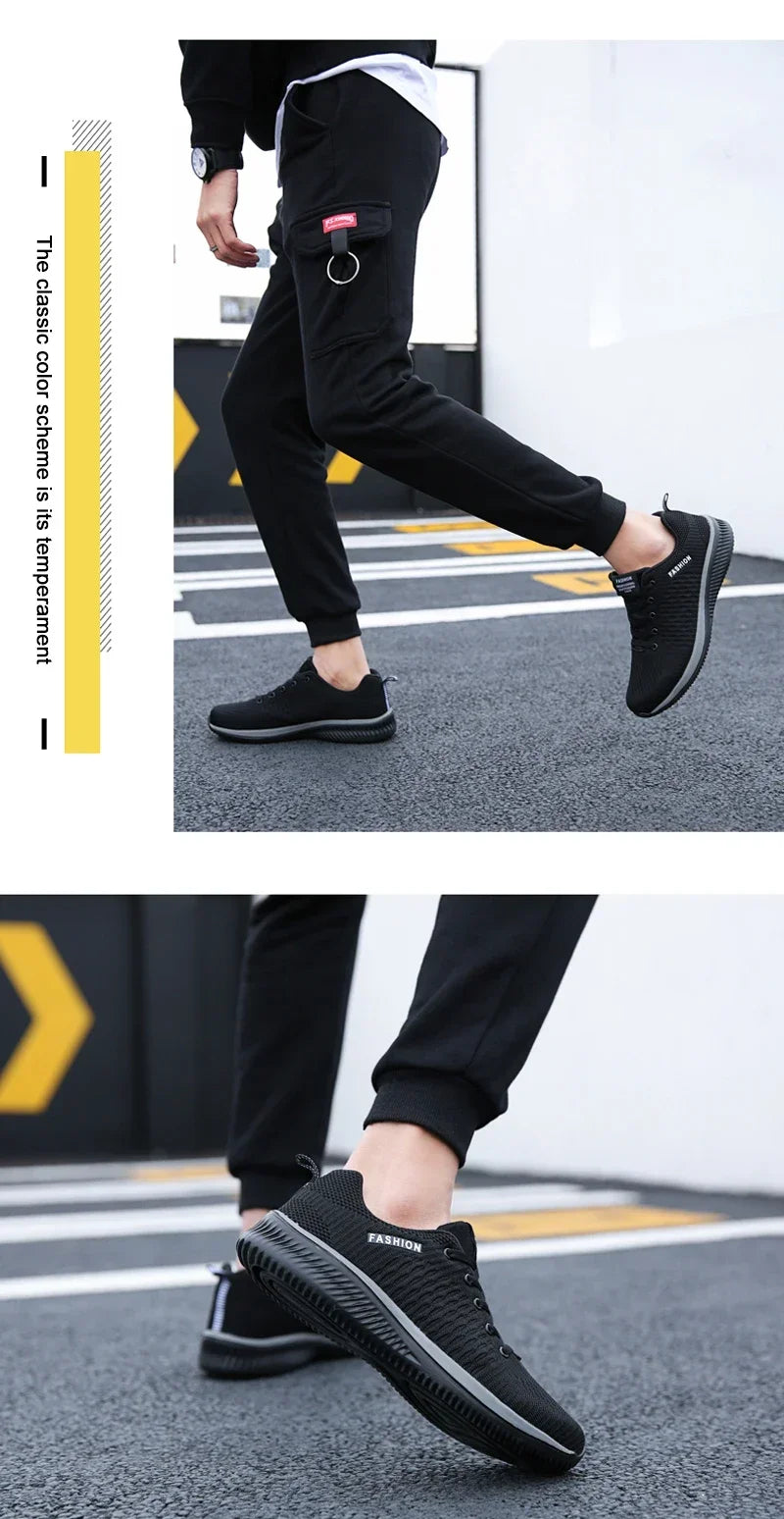 YRZL Men Shoes Breathable Mens Sneakers Comfortable Non Slip Casual Shoes Tenis Outdoor Lace Up Walking Sneakers for Men