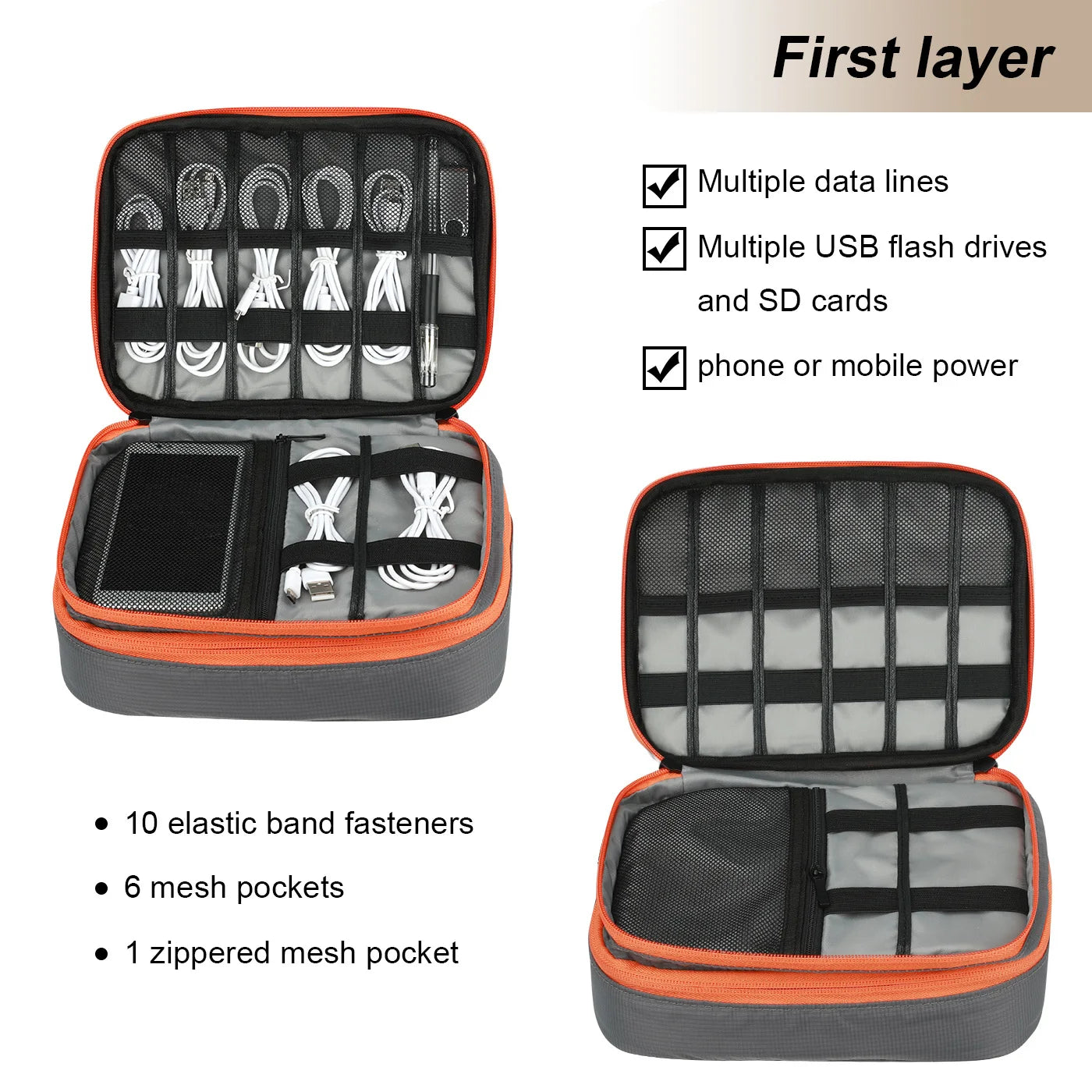 Clearance_Portable Electronic Accessories Travel case,Cable Organizer Bag Gadget Carry Bag for iPad,Cables,Power,USB Flash Drive