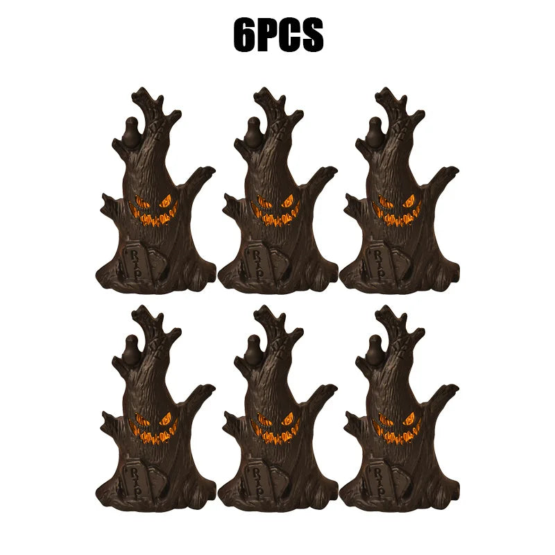 Halloween Decorations LED Ghost Lantern Candle Lights Stump Lanterns Holiday Ambience Ornaments Horror Decoration