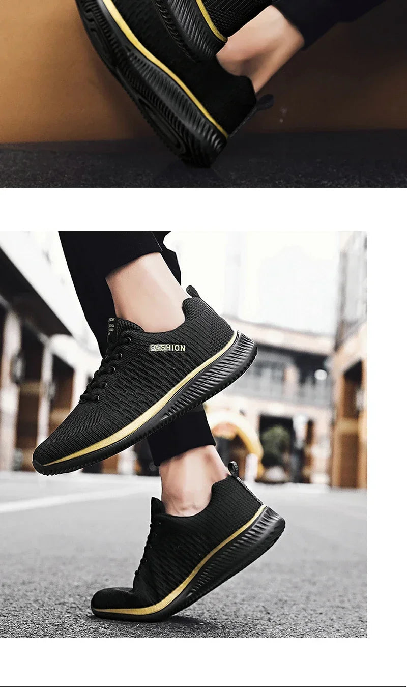 YRZL Men Shoes Breathable Mens Sneakers Comfortable Non Slip Casual Shoes Tenis Outdoor Lace Up Walking Sneakers for Men