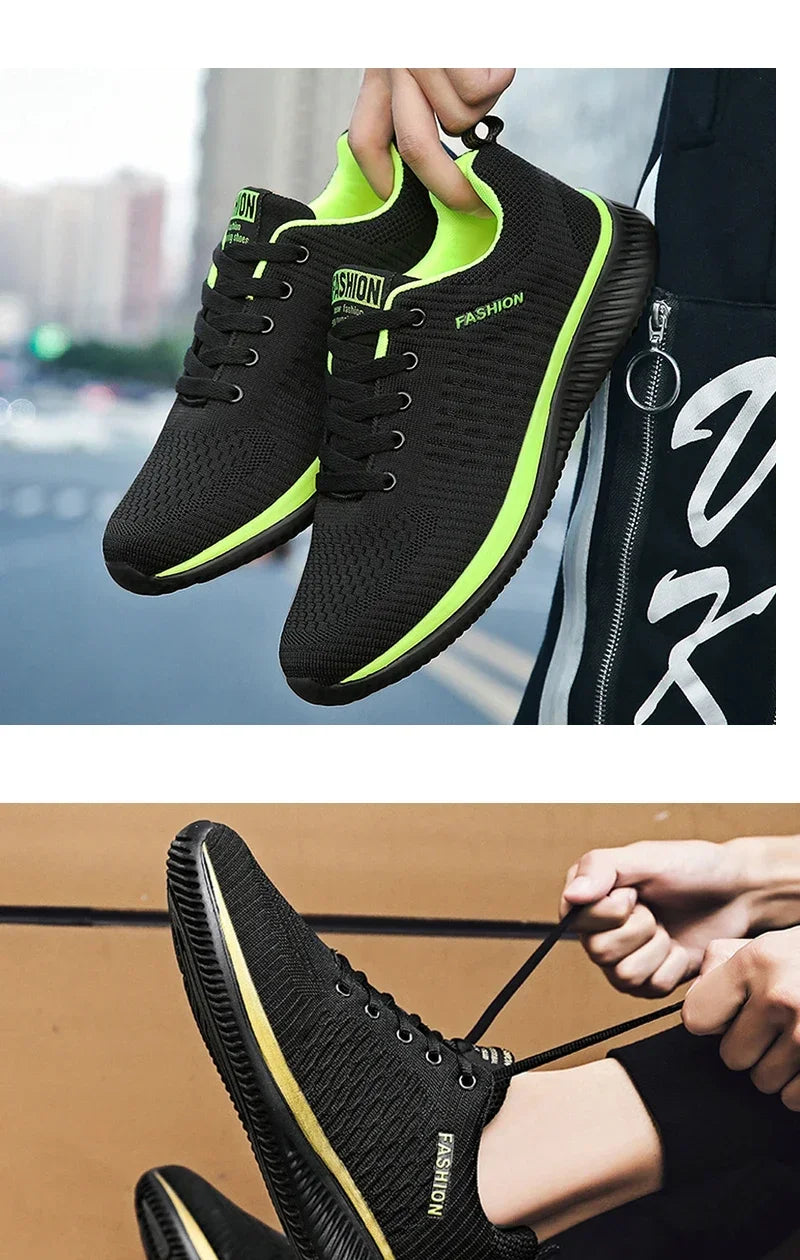 YRZL Men Shoes Breathable Mens Sneakers Comfortable Non Slip Casual Shoes Tenis Outdoor Lace Up Walking Sneakers for Men
