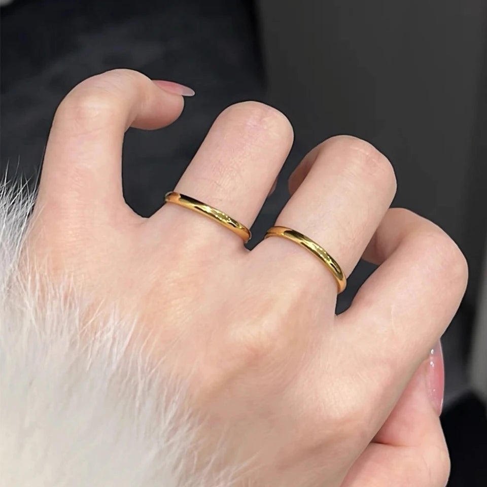 ZAKOL 2mm Width Stainless Steel Ring for Women Girls Exquisite Minimalist Style Tail Ring for Used in All Seasons