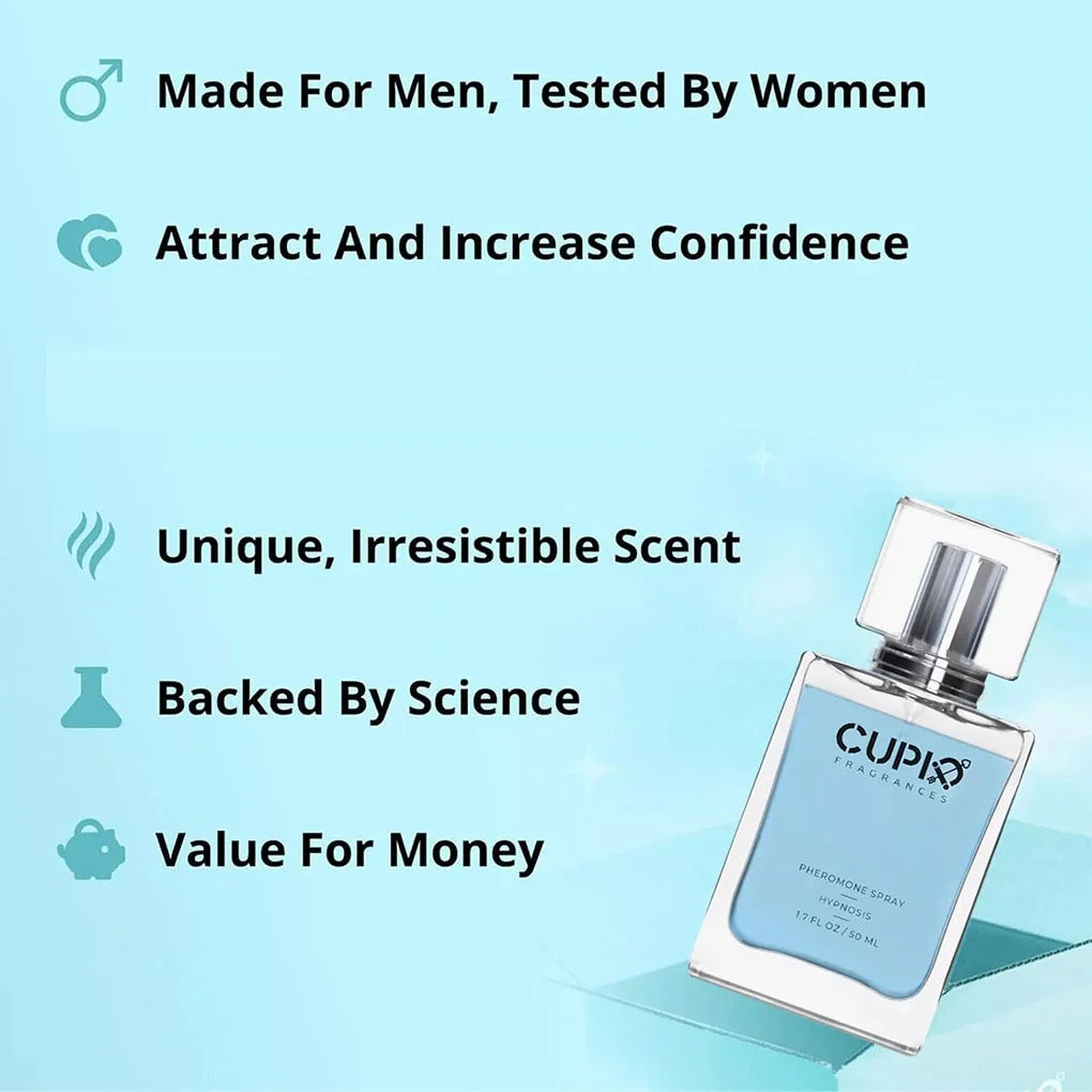 50ml Cupid Original Hypnosis 2.0 Pheromone-Infused Cologne For Men Spray - Pheromone Perfume For Men Fragrance - Best Gifts