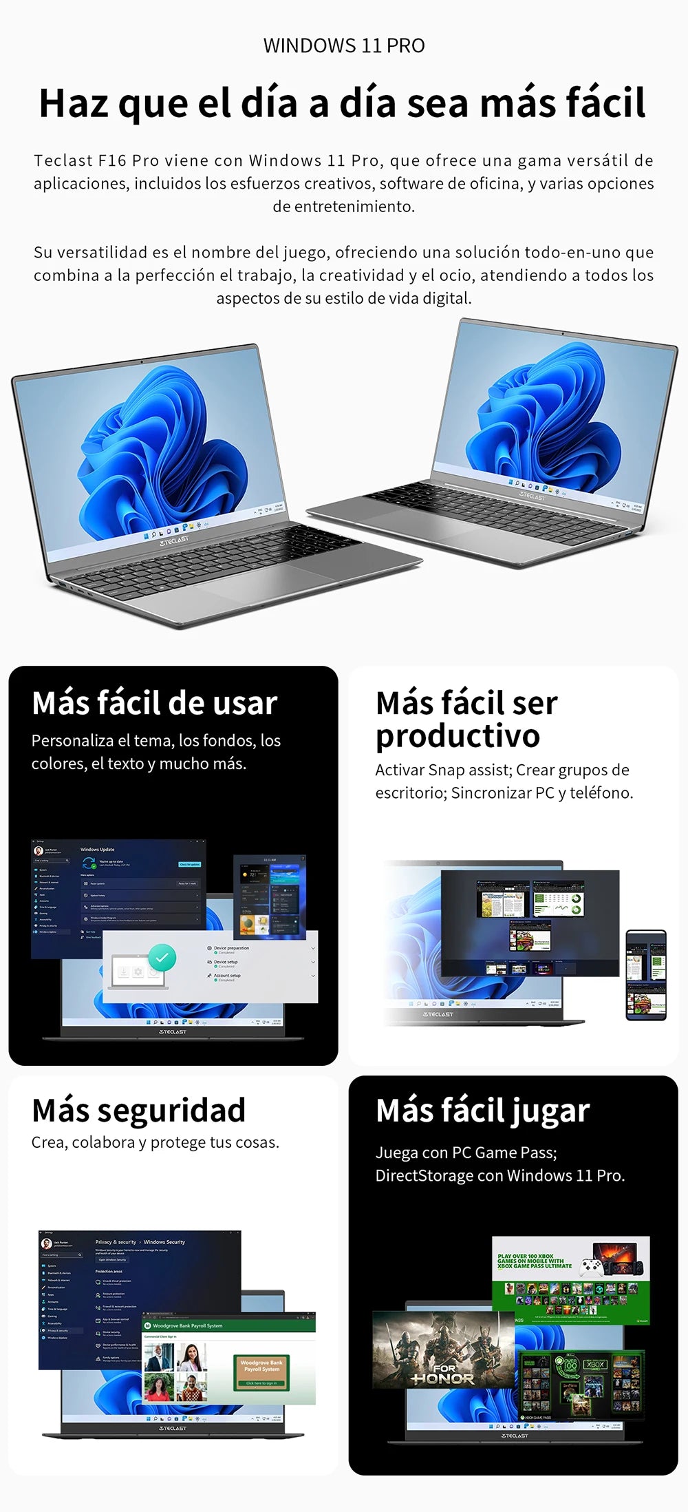 【New】Teclast F16Pro Laptop 15.6 Inch 1920X1080, 12Gb / 16Gb Ram, 256Gb / 512Gb Rom, Backlit Keyboard, for Intel N95, Mini-Hdmi