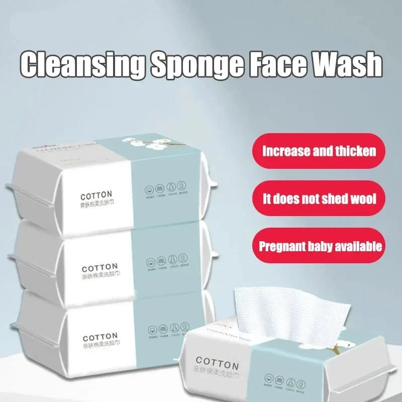 Reusable thickened face towel One pack of 50 pieces per pack Travel cleanser, wet and dry makeup remover, cotton soft fabric