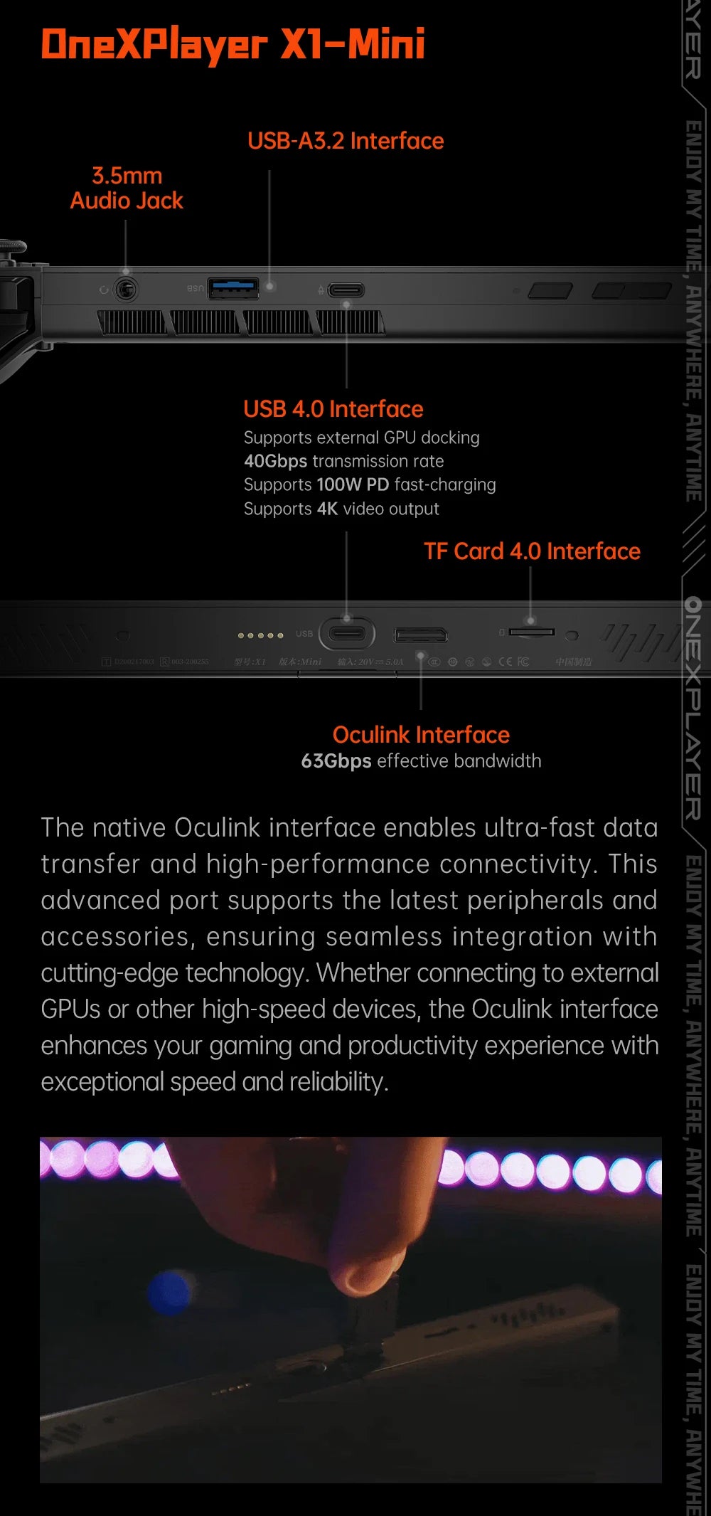 OneXPlayer X1 mini AMD R7-8840U PC Game Console 3 IN 1 Laptop Tablet 8.8 Inch LTPS Touch Screen Computer Detachable Controller