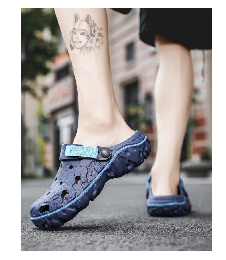 2025 Summer New Breathable Soft-Sole Outdoor Sports Sandals  Versatile Casual Two-Way Trendy Sandals