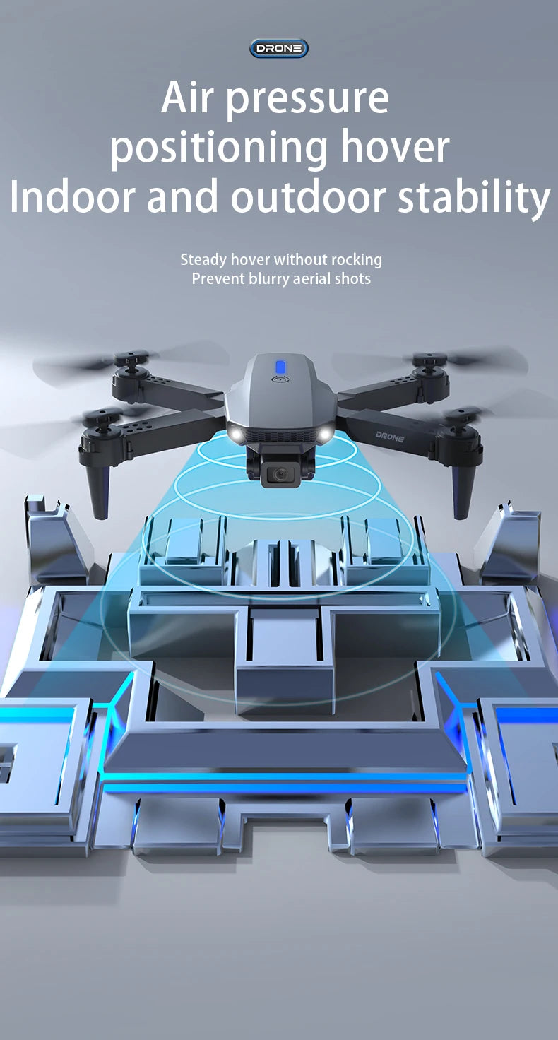 KBDFA 2025 E88 Professional Wide Angle RC Dron HD 8K Camera Mode Foldable Helicopter Aircraft Quadcopter Drone Kid Gift Toys
