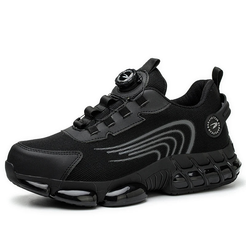 Rotary Buckle Work Sneakers Protective Shoes Lightweight Safety Shoes Puncture-Proof Anti-smash Steel Toe Shoes Work Footwear