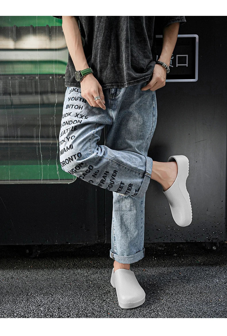 Chef shoes unisex four season fashion waterproof anti slip hotel kitchen work shoes casual comfortable soft soled walking shoes