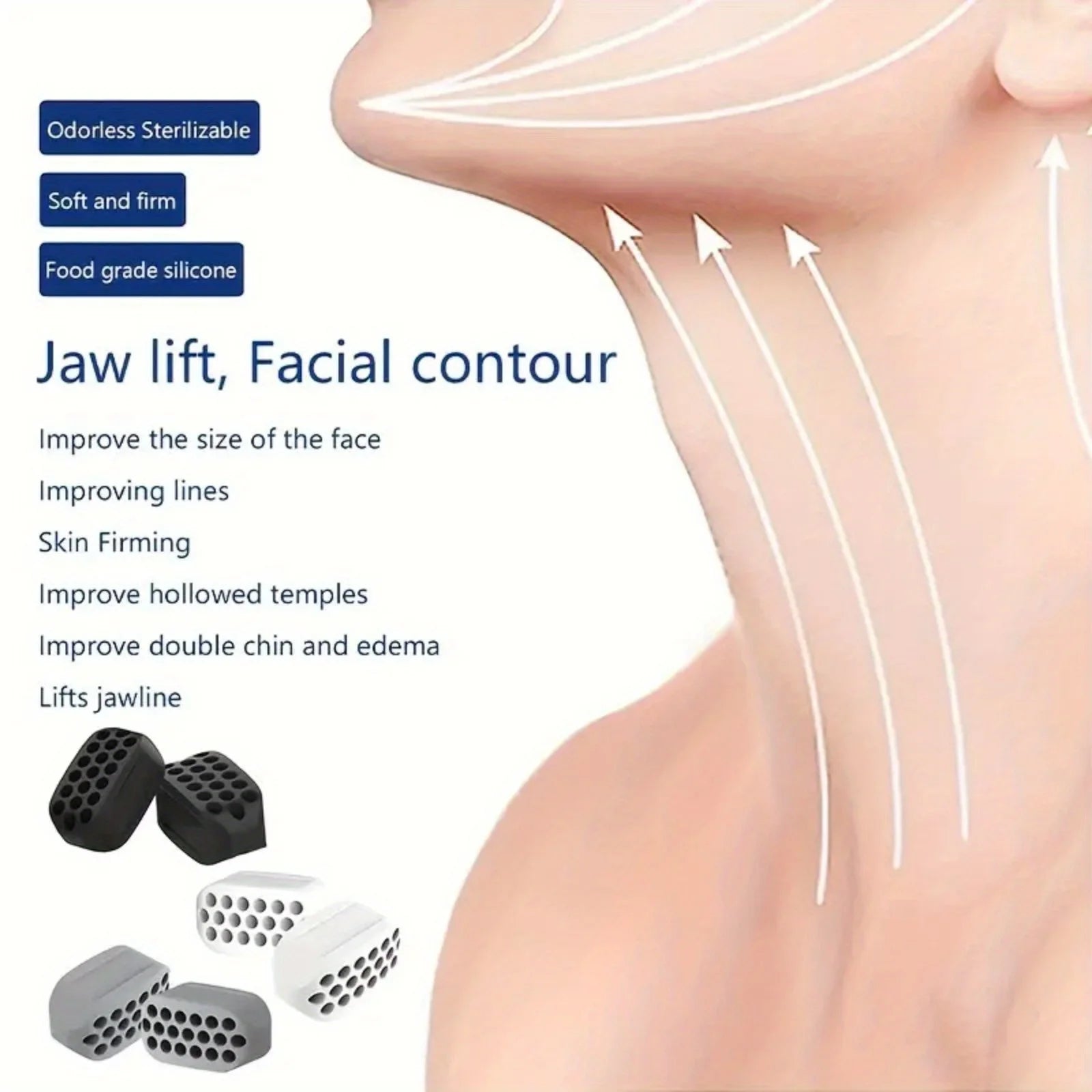 Facial Muscle Trainer - Silicone Jaw V Face Exerciser for Strengthening Masseter Muscles and Shaping Jawline