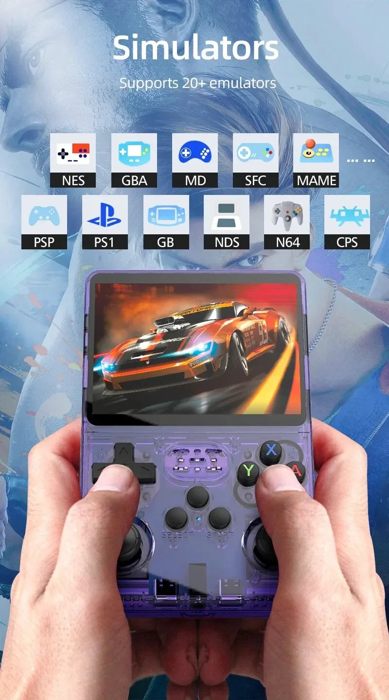 R36S Retro Handheld Video Game Console Linux System 3.5 Inch IPS Multiple colors are available Screen Portable Player 64GB Games